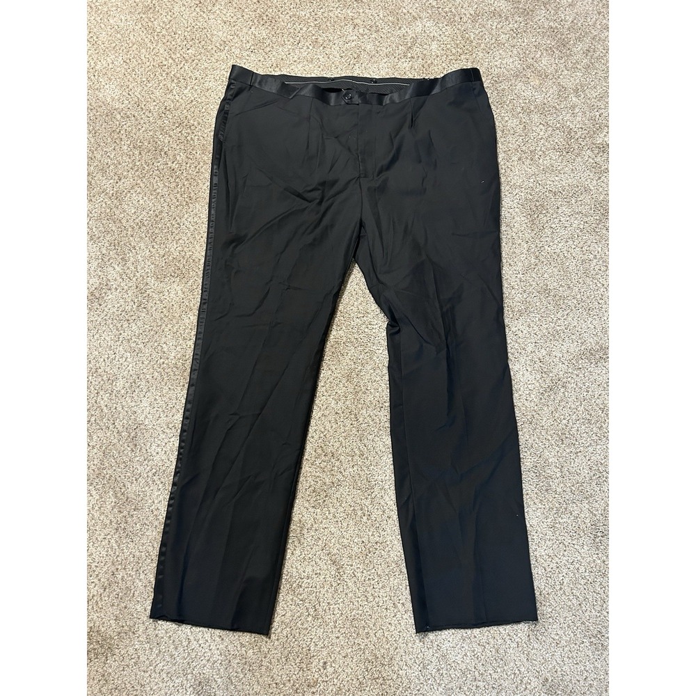 Ferrecci Dress Pants Mens 54 Black Straight Leg Preppy